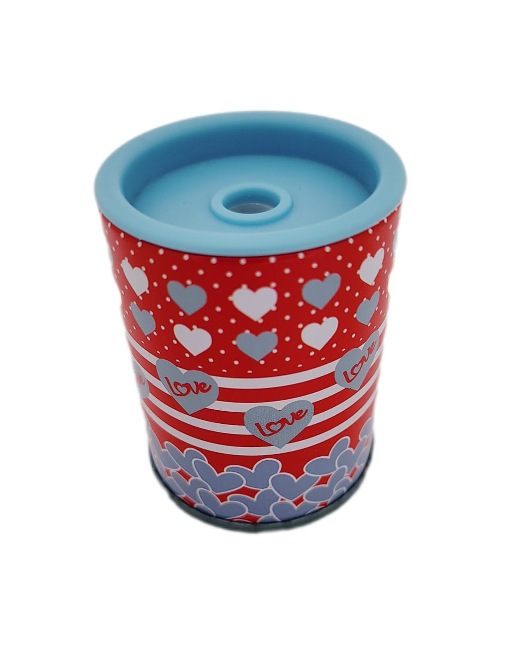 Apontador Tubo Love Com Depósito Metálico Heart - Molin - Cor Azul