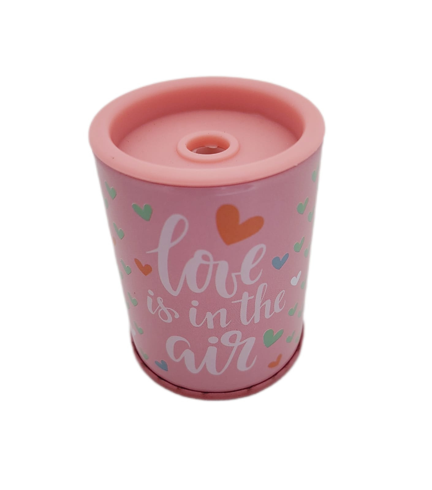 Apontador Tubo Love Com Depósito Metálico Heart - Molin - Cor Rosa