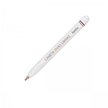 Caneta Duas Linhas Lunix - Tilibra - Azul Marinho E Laranja