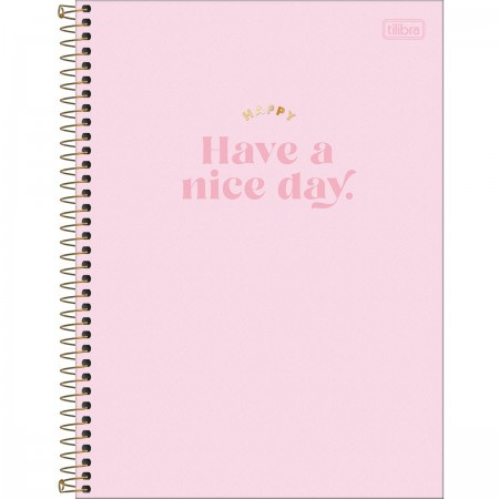 Caderno Espiral Capa Dura Universitário10 Matérias Happy 160 Folhas - Tilibra
