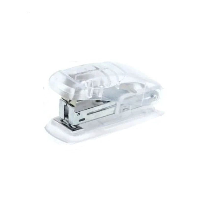 Grampeador Mini Zoom Transparente C/ Extrator De Grampos - Cor Branco - Brw