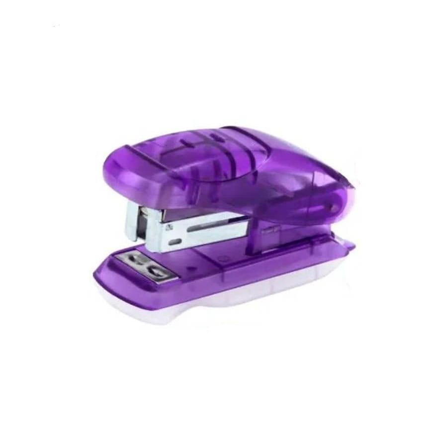 Grampeador Mini Zoom Transparente C/ Extrator De Grampos - Cor Roxo - Brw