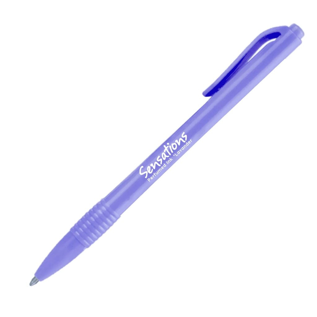 Caneta Esferográfica Clic Sensations Perfumada 0,7mm Newpen - Cor: Roxo / Aroma: Lavanda/purple