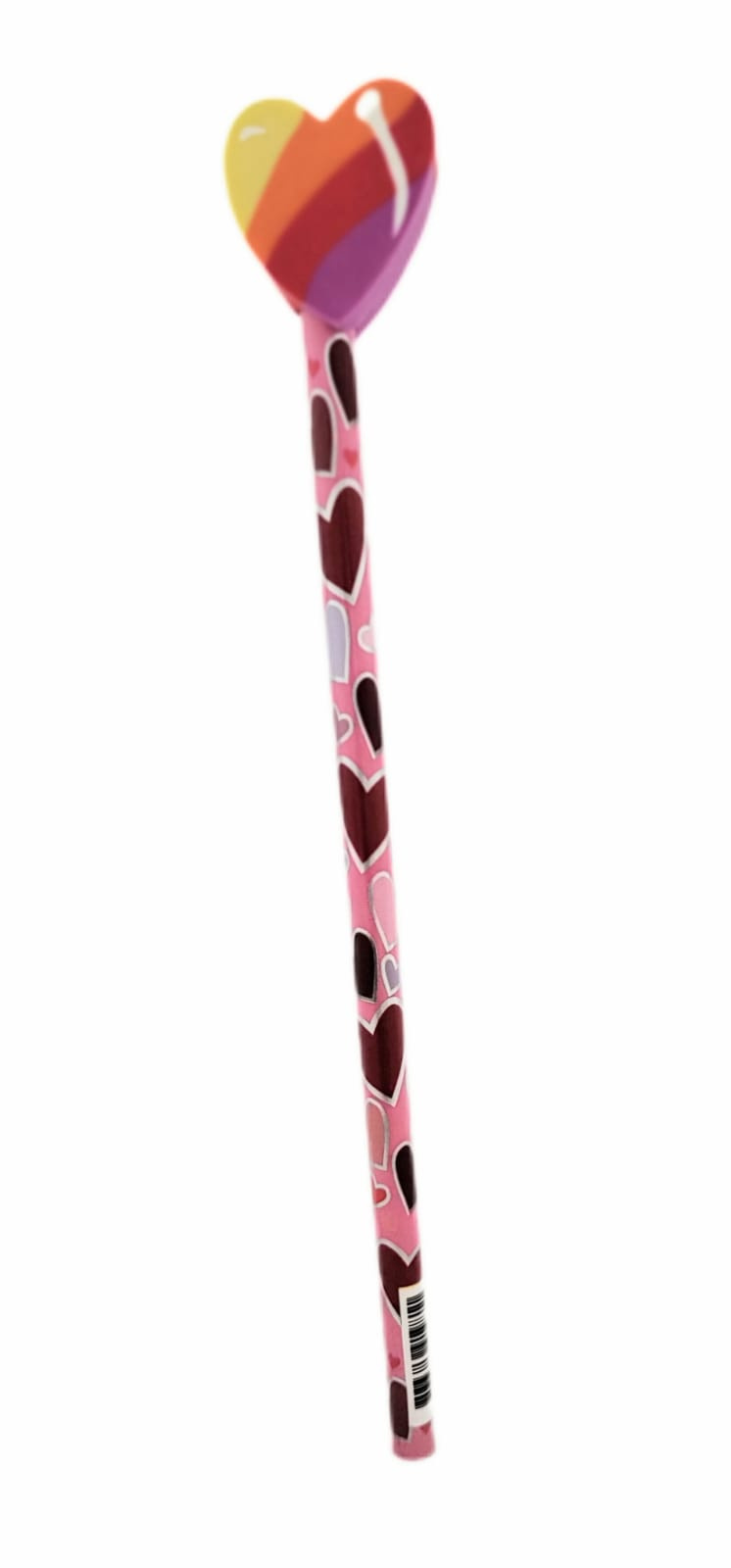 Lápis Preto Redondo Hb Com Borracha Divertida Nº2 Cis - Coração Colorido