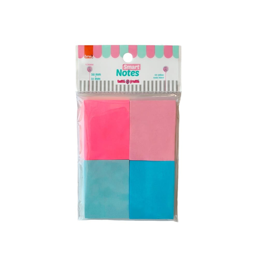 Bloco Smart Notes 38x51mm Tutti Frutti 50 Fls 4un/blister - Brw
