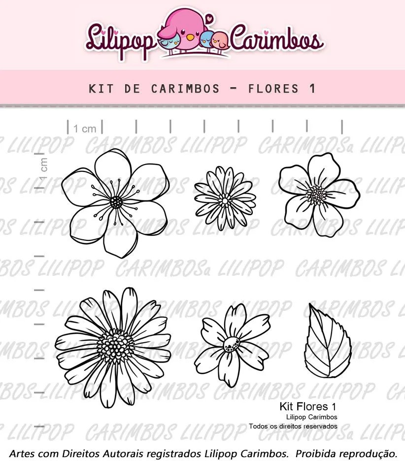 Kit Carimbos Em Silicone  Lilipop - Flores 1