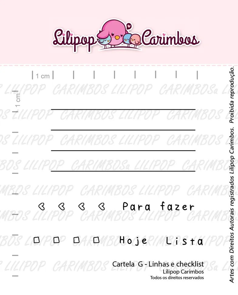 Kit Carimbos Em Silicone Lilipop - Linhas E Checklist