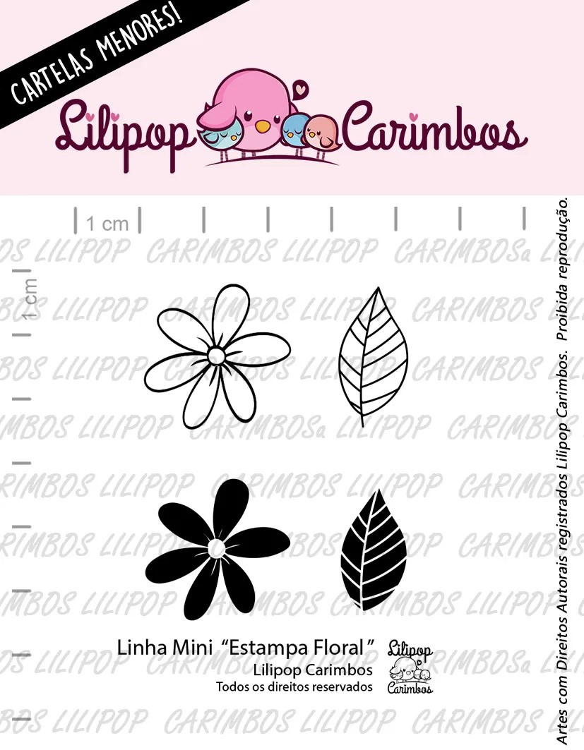 Kit Carimbos Mini Em Silicone Lilipop - Estampa Floral 