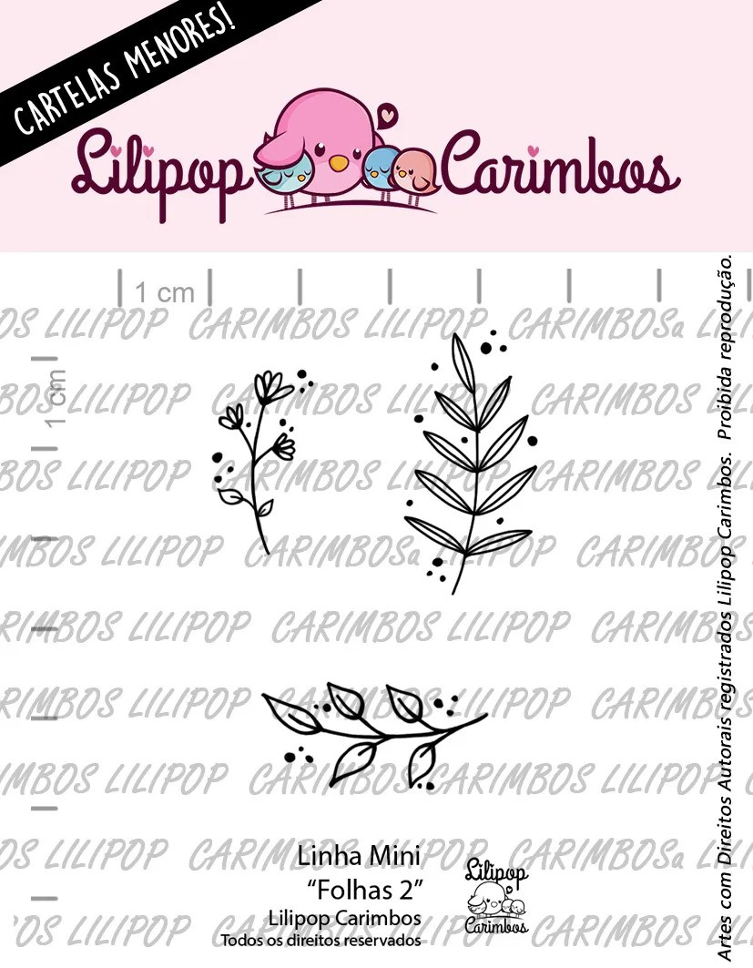Kit Carimbos Mini Em Silicone Lilipop - Folhas 2 