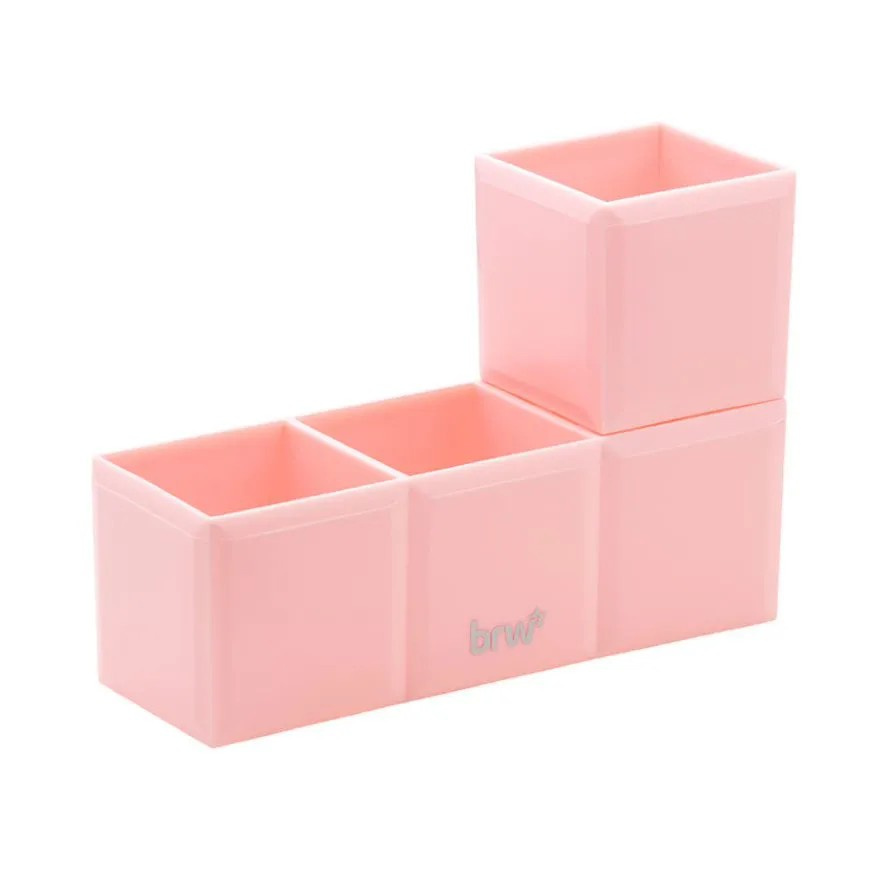 Organizador De Mesa Tetris Brw -  Rosa Pastel 