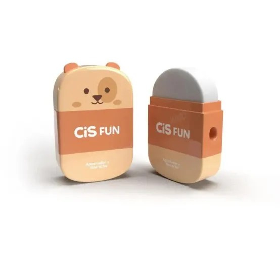 Apontador Com Depósito + Borracha Linha Fun Cis - Cachorro