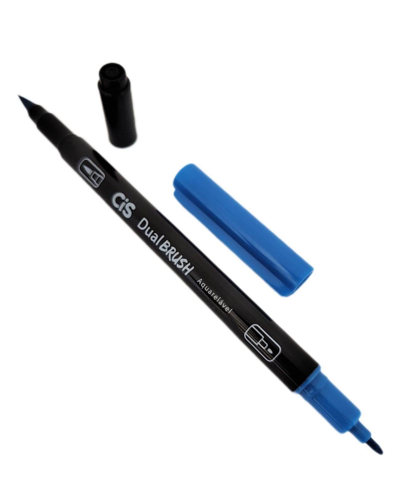 Caneta Artística Aquarelável Cis Dual Brush - Azul Royal - Cor 05