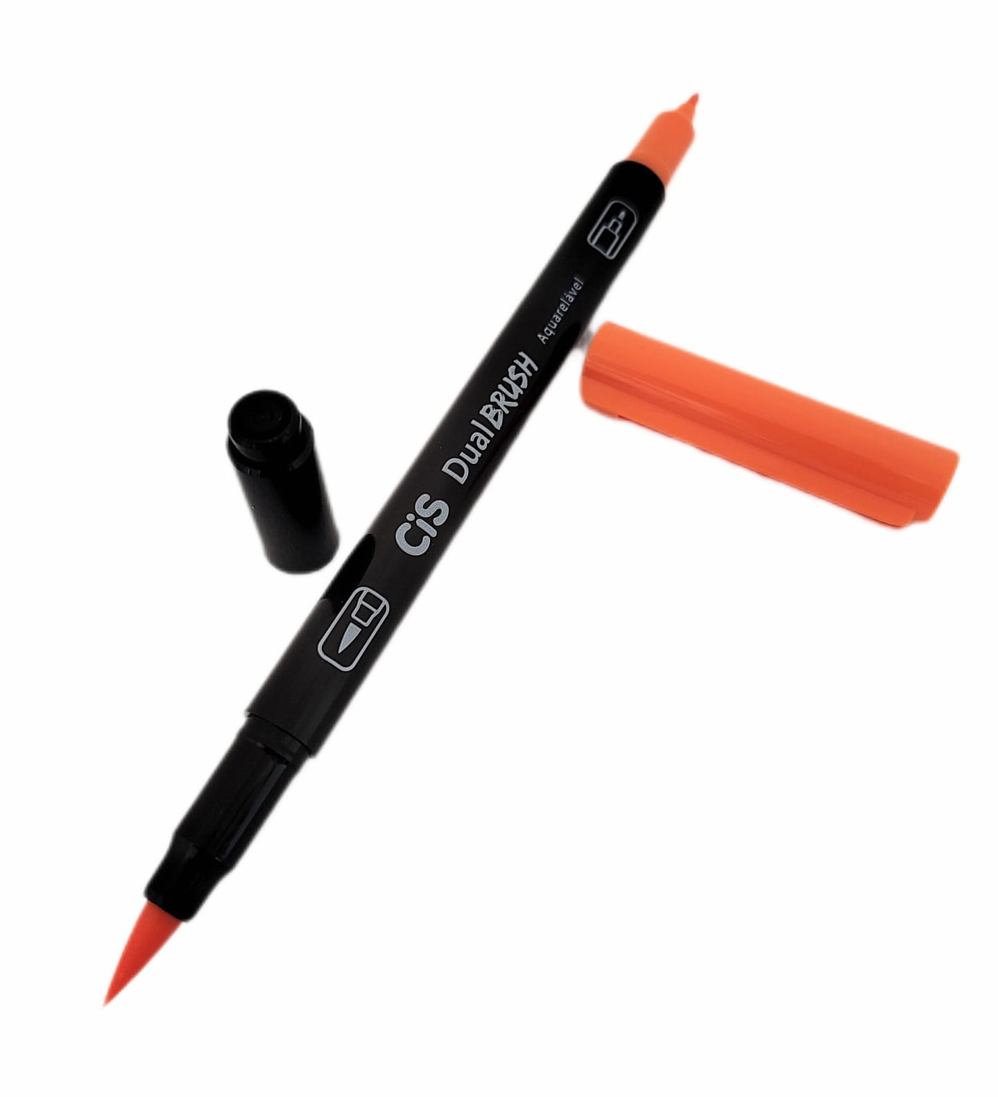 Caneta Artística Aquarelável Cis Dual Brush - Laranja - Cor 19