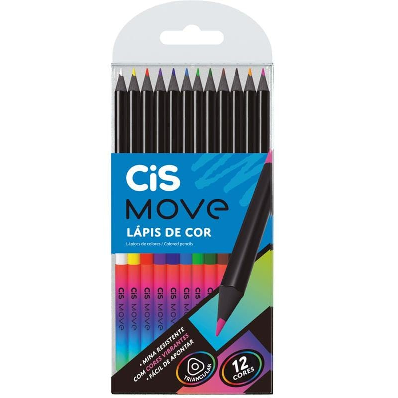Lápis De Cor Triangular Move 12 Cores - Cis 
