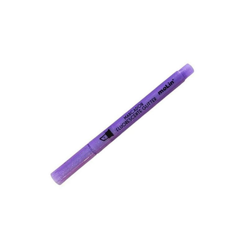 Marca Texto Fluorescente C/ Glitter - Molin - Roxo