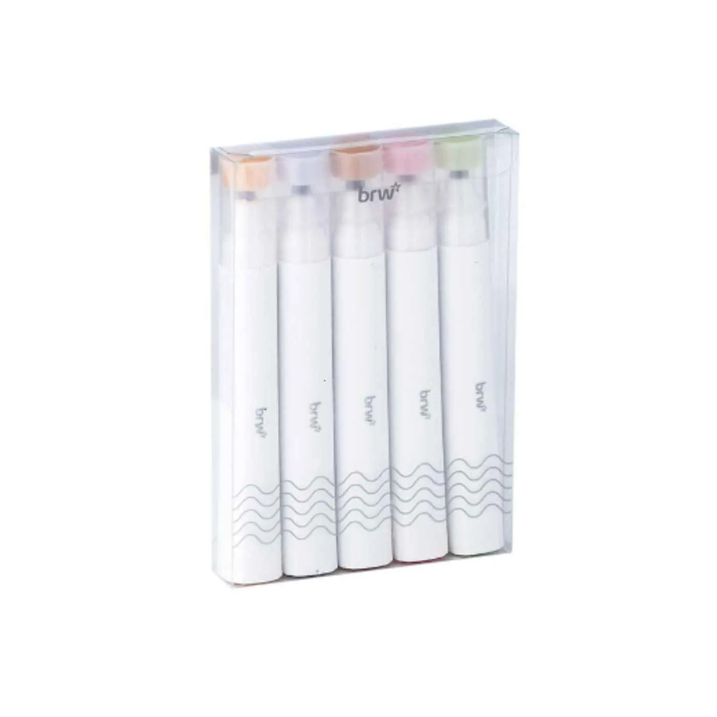 Kit Marca Texto Boho Ponta Flexivel Cores Pastel  Kit C/ 5 Und - Brw