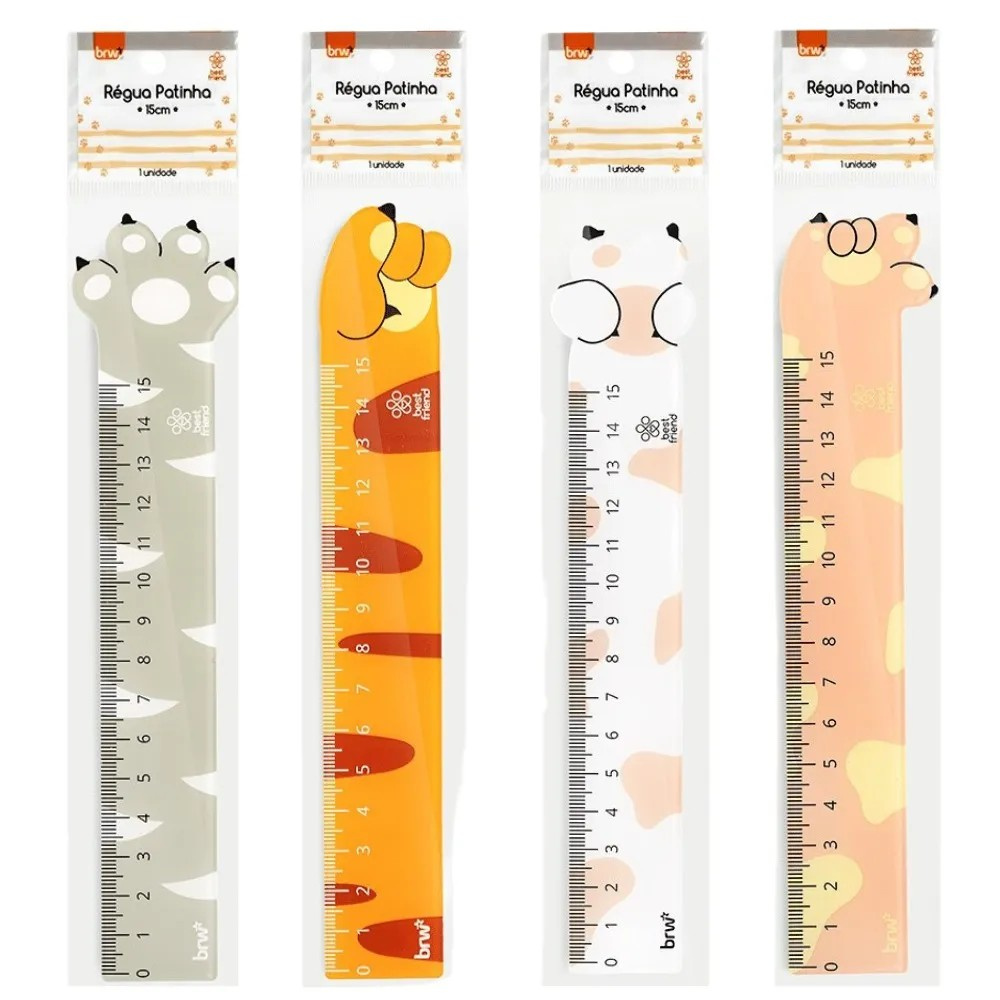Régua Em Poliestireno Modelo 03 Pet Patinhas 15cm - BRW