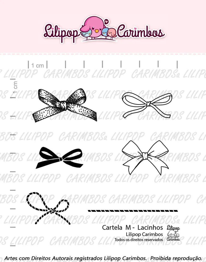 Cartela de Carimbo Em Silicone  Lilipop M - Lacinhos