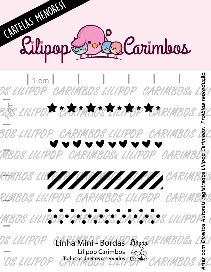 Mini Cartela de Carimbos Em Silicone  Lilipop - Bordas