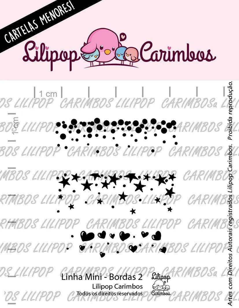Mini Cartela de Carimbos Em Silicone  Lilipop - Bordas 2