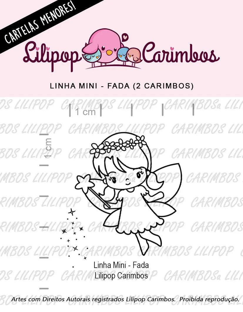Mini Cartela de Carimbos Em Silicone  Lilipop - Fadinha