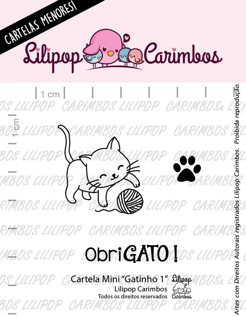 Mini Cartela de Carimbos Em Silicone  Lilipop - Gatinho 1
