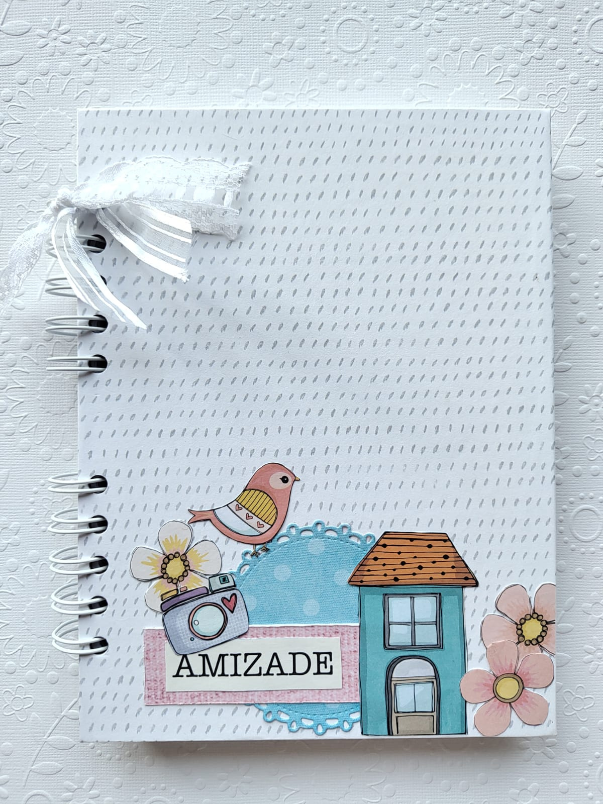 Agenda Permanente Com Capa Decorada Em Scrapbook, Personalizada 15cm X 20cm - Peça única