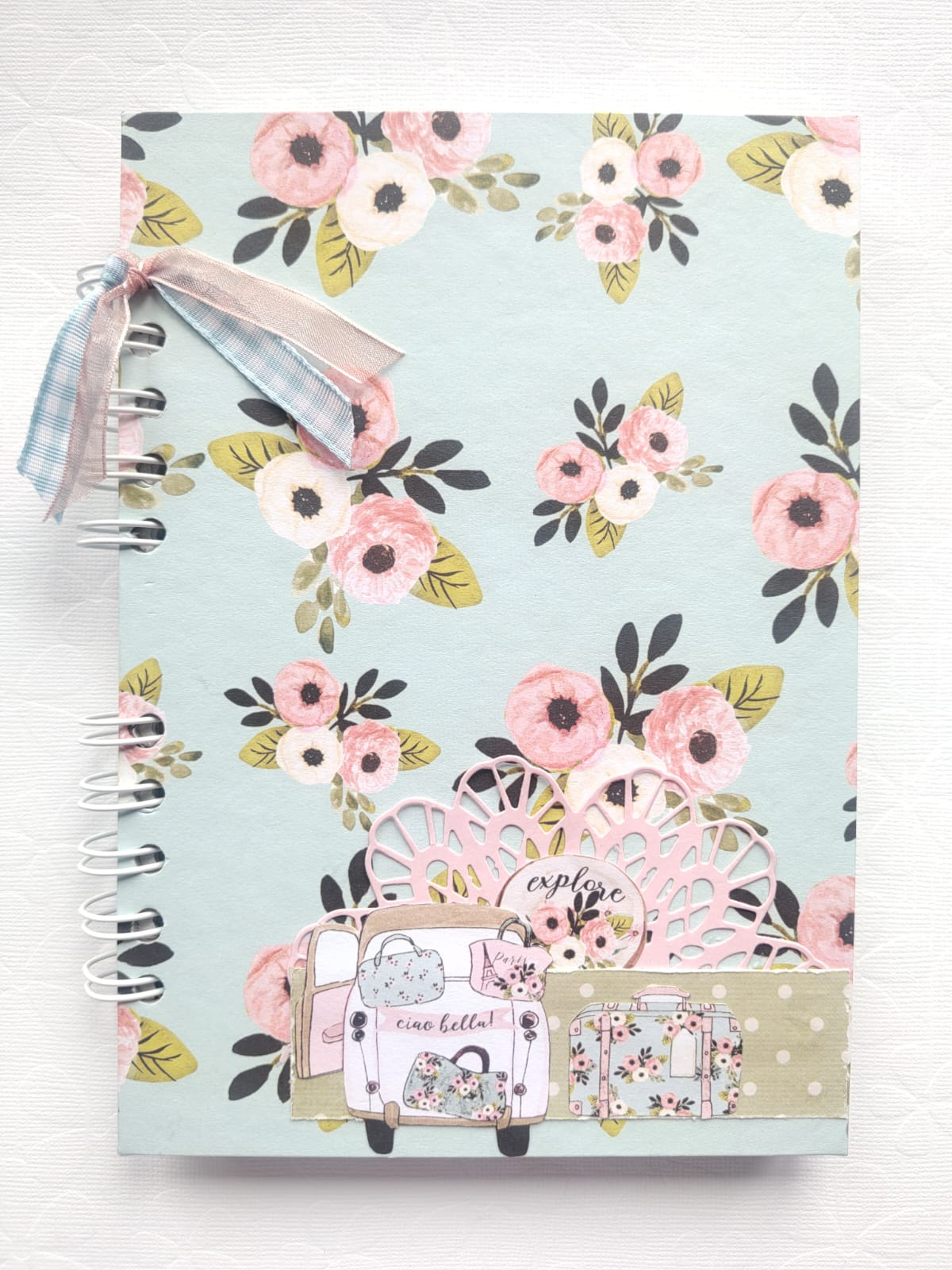 Agenda Permanente Com Capa Decorada Em Scrapbook, Personalizada 15cm X 20cm - Peça única