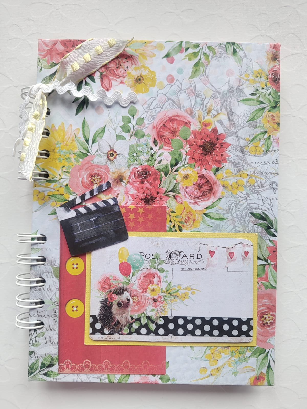 Agenda Permanente Com Capa Decorada Em Scrapbook, Personalizada 14,5cm X 25cm - Peça única