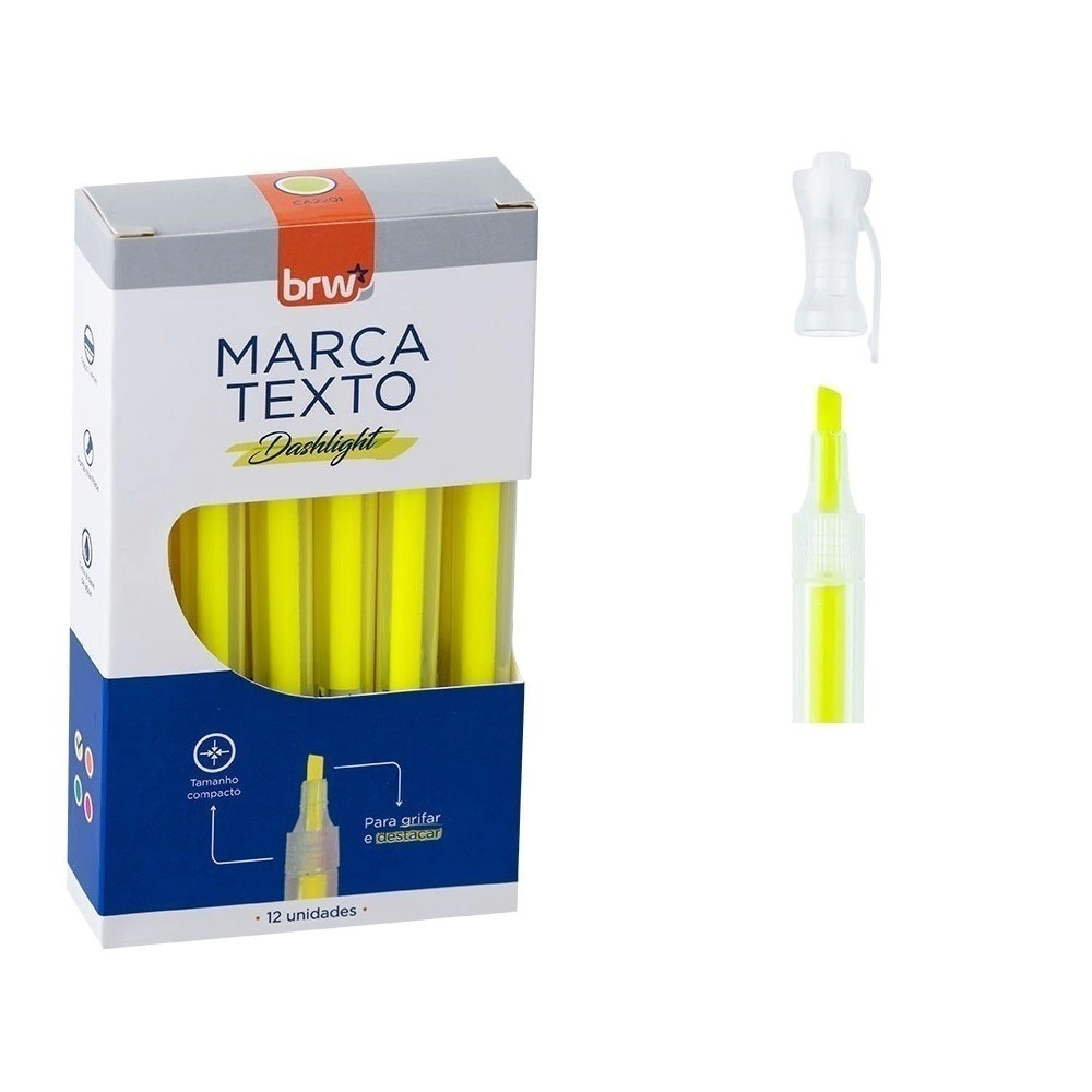 Marca Texto Brw - Dashlight Cor Amarelo