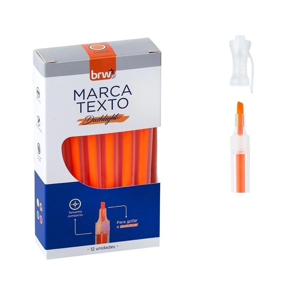 Marca Texto Brw - Dashlight Cor Laranja