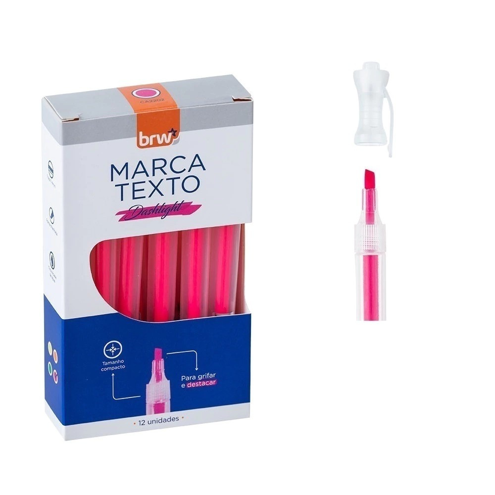 Marca Texto Brw - Dashlight Cor Rosa