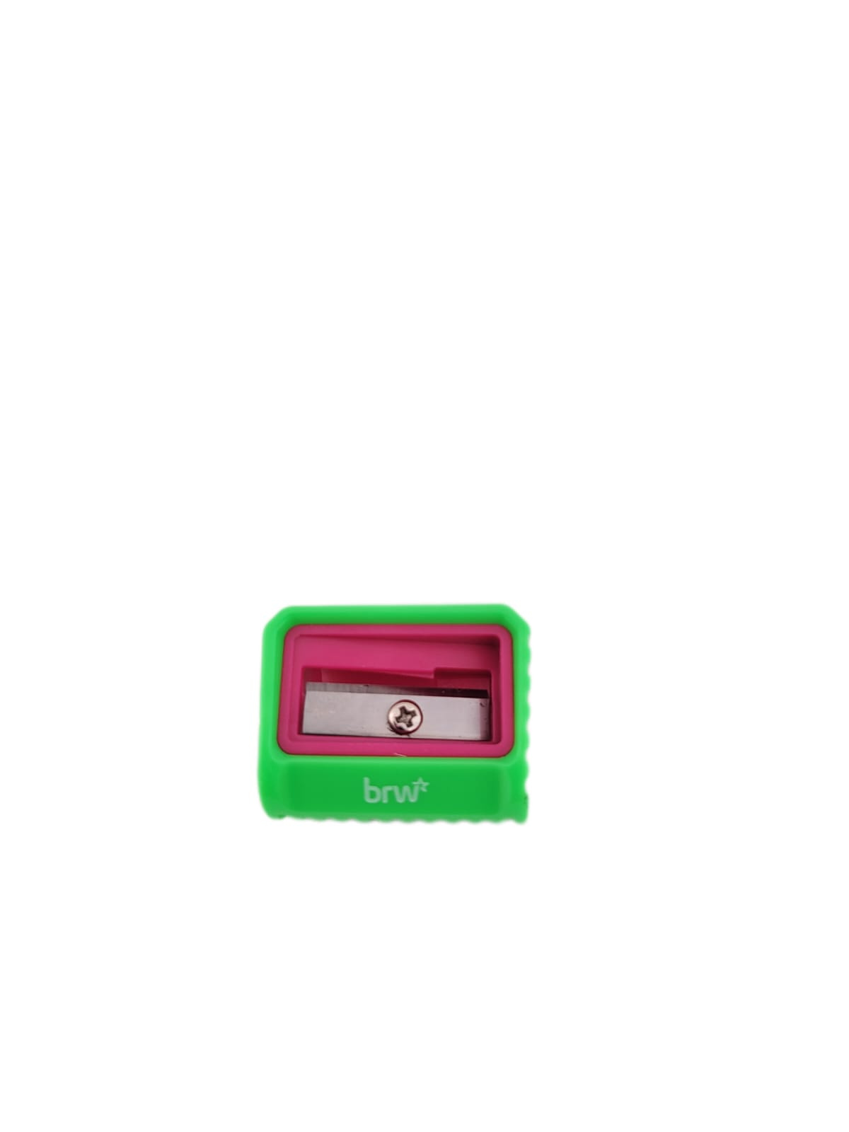 Apontador Plástico Sem Depósito Colorful  Brw - Verde/Rosa
