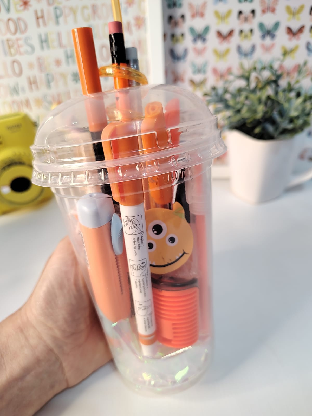 Kit Copo Divertido - Laranja