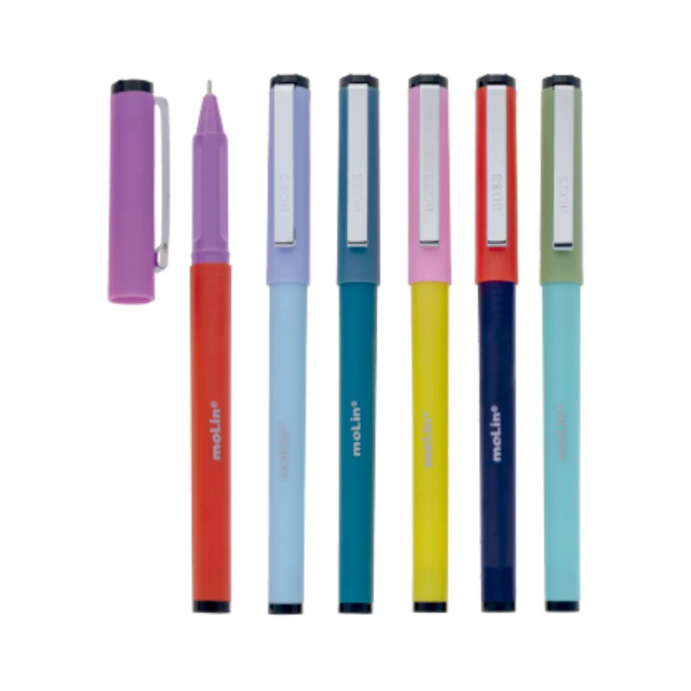 Caneta Esferográfica Boss 0.7 mm  Molin - Tampa Lilás