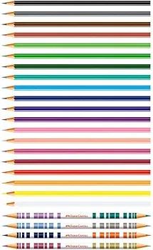 Lápis De Cor Faber Castell C/ 24 Cores (20 Ecolápis + 4 Bicolores) - Estojo