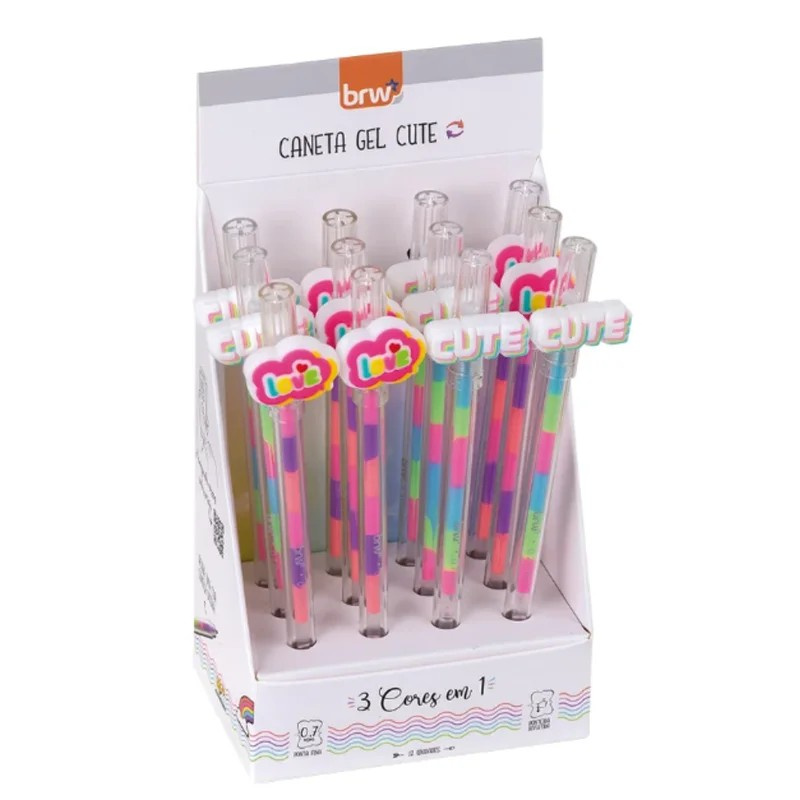 Caneta Gel Love 0.7mm 3 Cores Em 1 - Brw