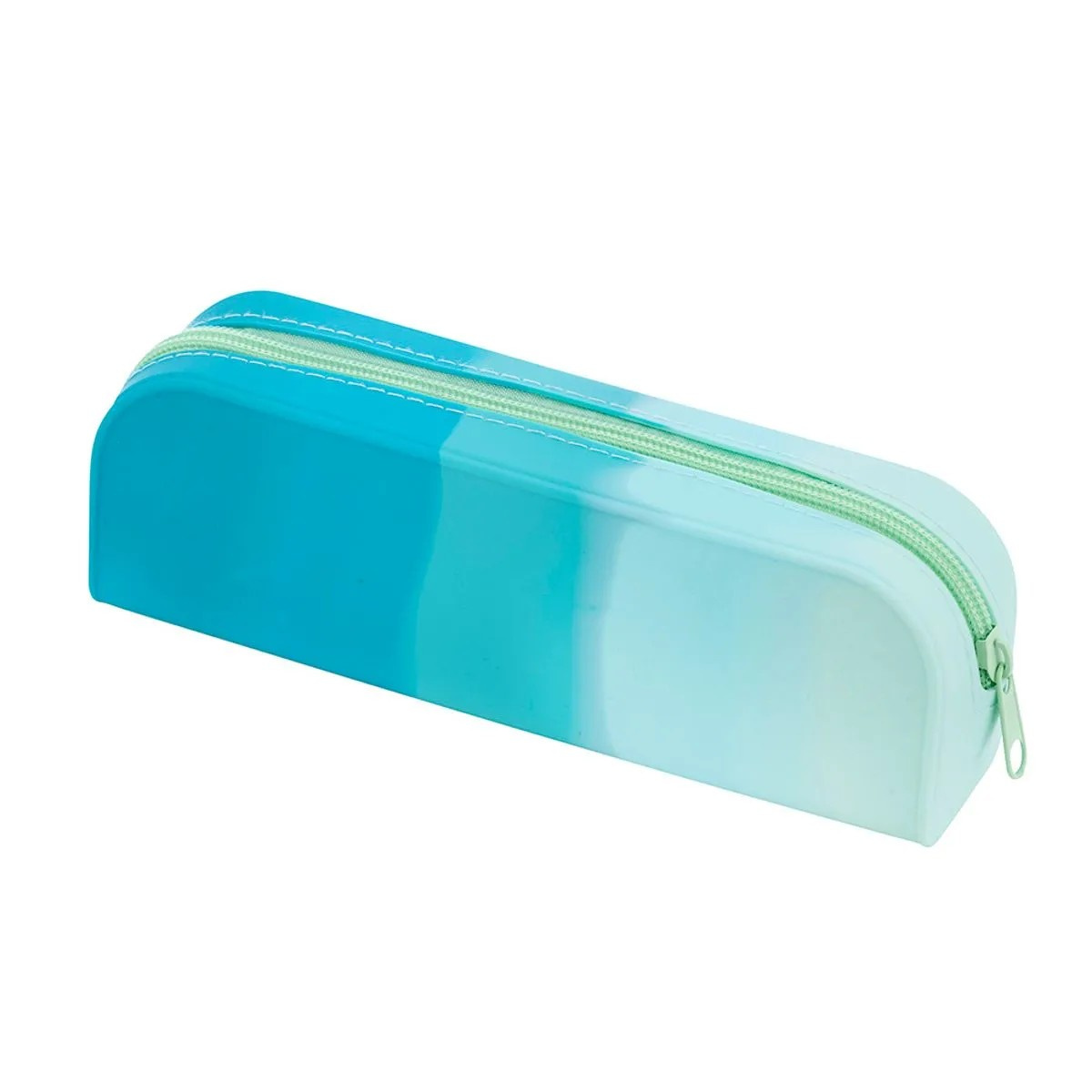 Estojo De Silicone 1 Ziper Degrade Brw - Cor Turquesa