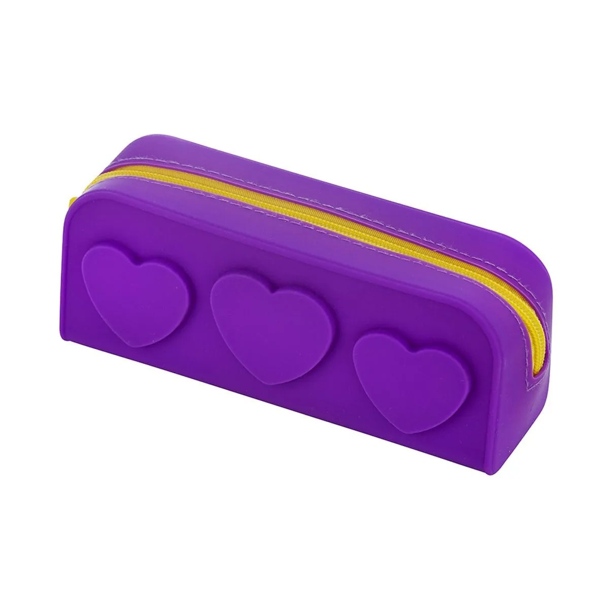 Estojo De Silicone 1 Ziper Retangular S2 Brw - Cor Roxo