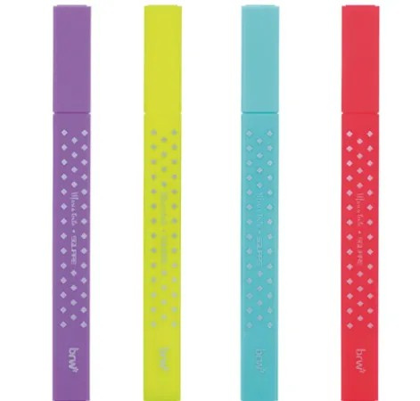 Marca Texto Square Ponta Flexivel Brw - Cor Amarelo